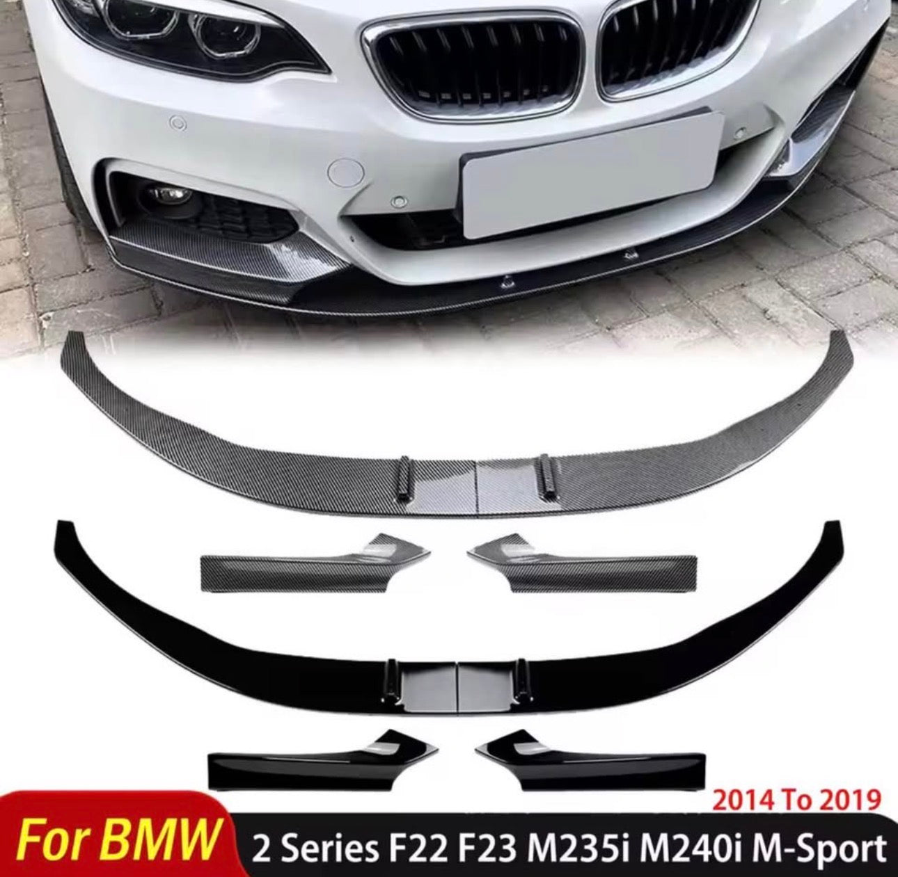 BMW 2 Series F22/F23 M-Sport 3-Piece Front Splitter Lip