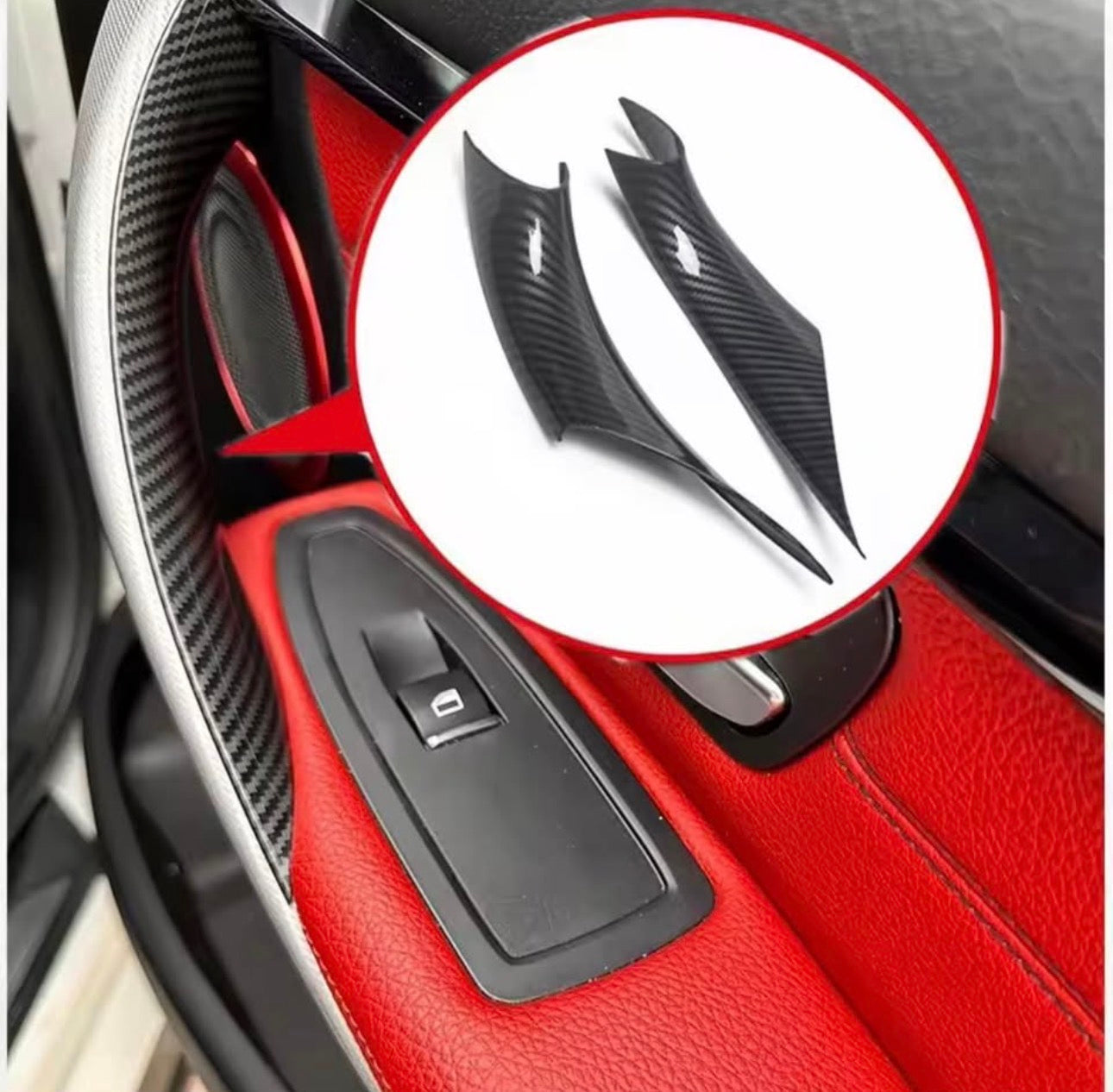 BMW Rear Interior Door Pull Handle Trim Replacement – Anti-Sticky / Melted Rubber Fix – Pair