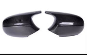 BMW E9X M-Style Replacement Mirror Caps – Gloss Black / Carbon Pattern / Forged Carbon – Pair