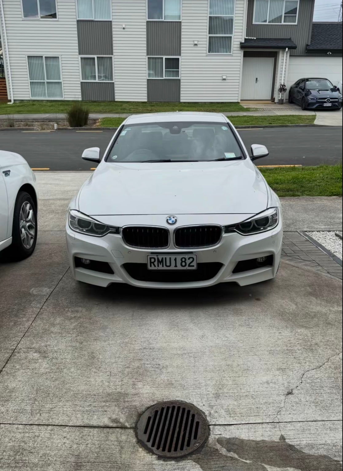 White BMW F30 front view before styling upgrade photographed for Apex Euro Styling